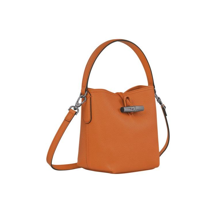 Longchamp Bucket S Saffron Leren Crossbodytassen Oranje | 149520-GSW