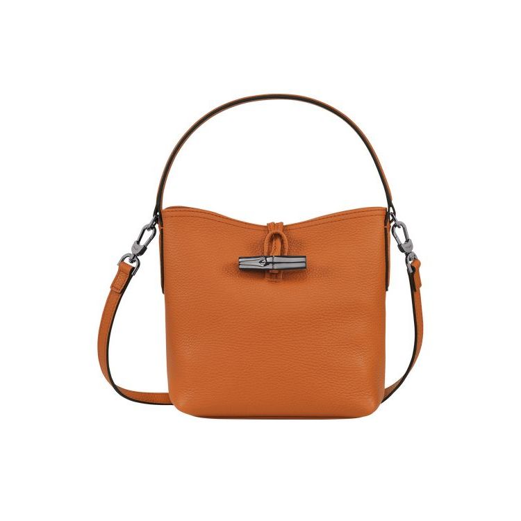 Longchamp Bucket S Saffron Leren Crossbodytassen Oranje | 149520-GSW