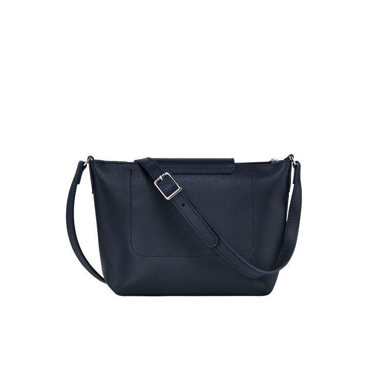 Longchamp Canvas Crossbodytassen Donkerblauw | 971248-BCU