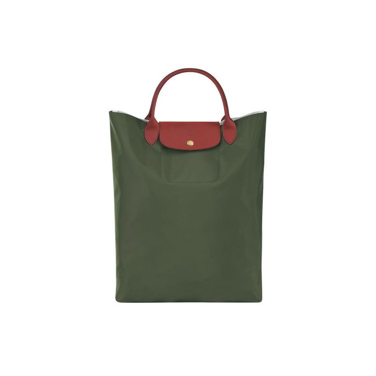 Longchamp Canvas Handtas Khaki | 635407-XFR