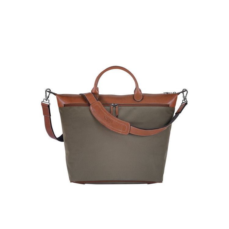 Longchamp Canvas Reistas Bruin | 087239-MYA