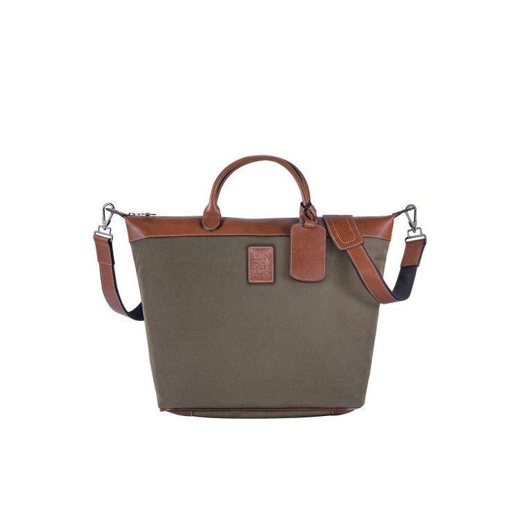 Longchamp Canvas Reistas Bruin | 087239-MYA