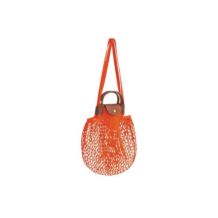 Longchamp Canvas Schoudertassen Oranje | 758029-VAN