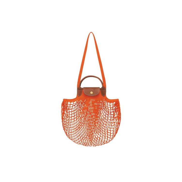 Longchamp Canvas Schoudertassen Oranje | 758029-VAN