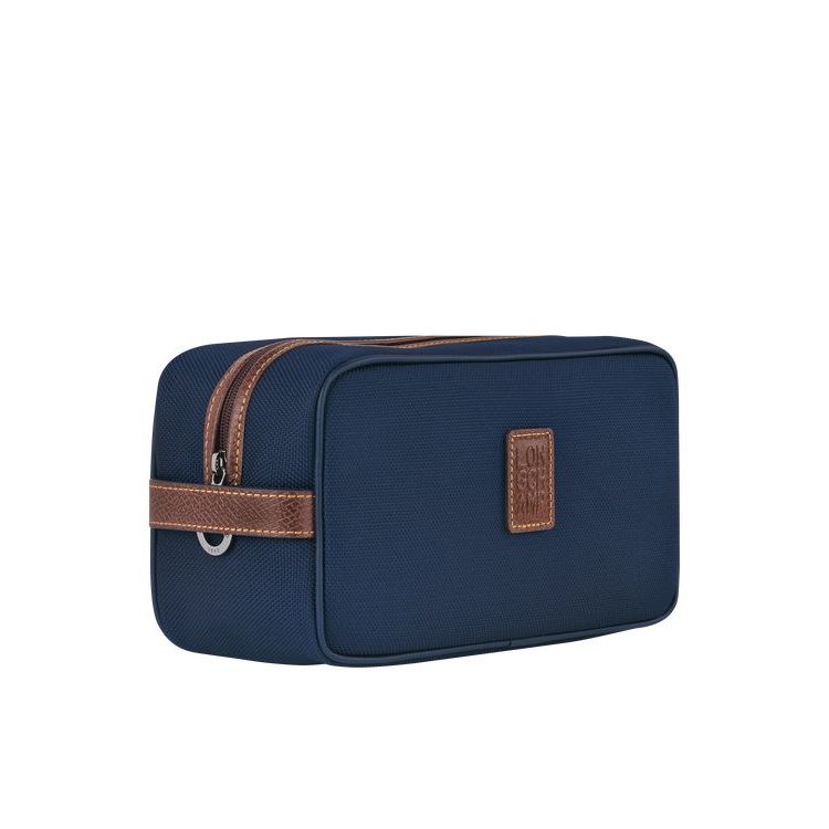 Longchamp Canvas Toilettas Blauw | 547189-GUB