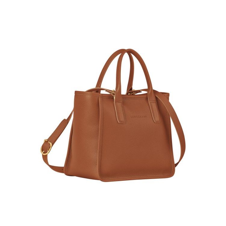 Longchamp Caramel Leren Handtas Bruin | 083194-AFG