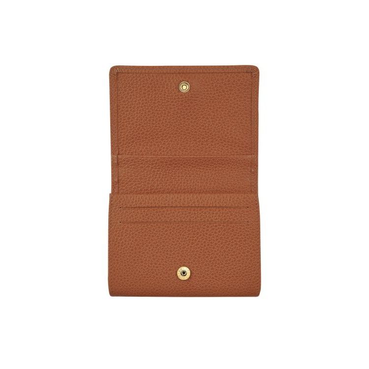 Longchamp Caramel Leren Kaarthouder Bruin | 159406-DJN