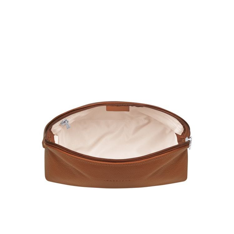 Longchamp Caramel Leren Toilettas Bruin | 471590-ZUM