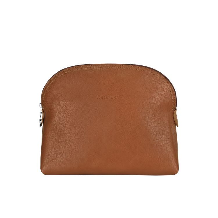 Longchamp Caramel Leren Toilettas Bruin | 471590-ZUM