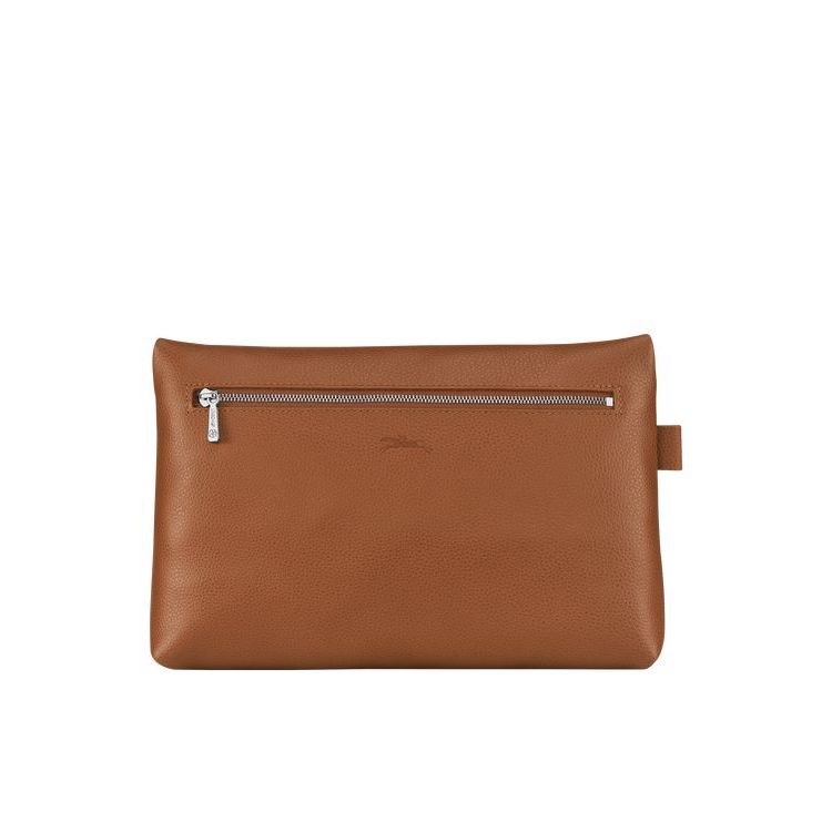 Longchamp Caramel Leren Toilettas Bruin | 576941-MIS