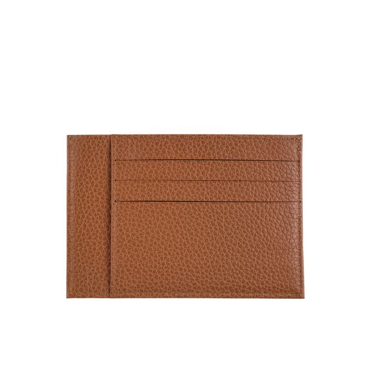 Longchamp Card Caramel Leren Kaarthouder Bruin | 540621-PFI