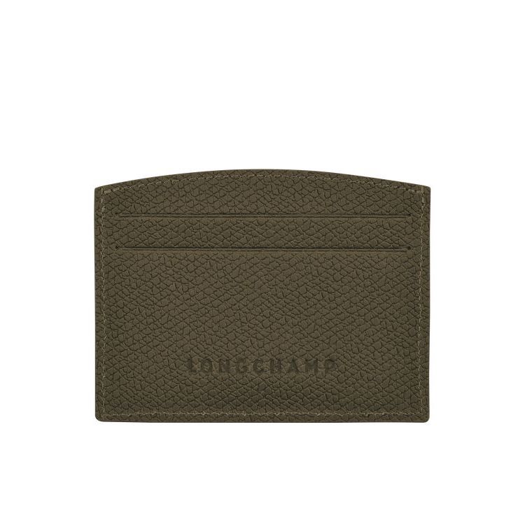 Longchamp Card Leren Kaarthouder Khaki | 476592-GWL