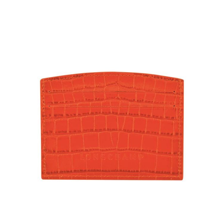 Longchamp Card Leren Kaarthouder Oranje | 567018-WXQ