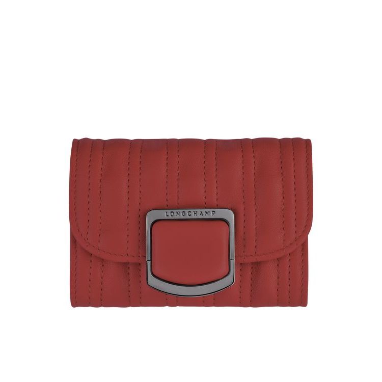 Longchamp Card Leren Kaarthouder Rood | 651802-CLW