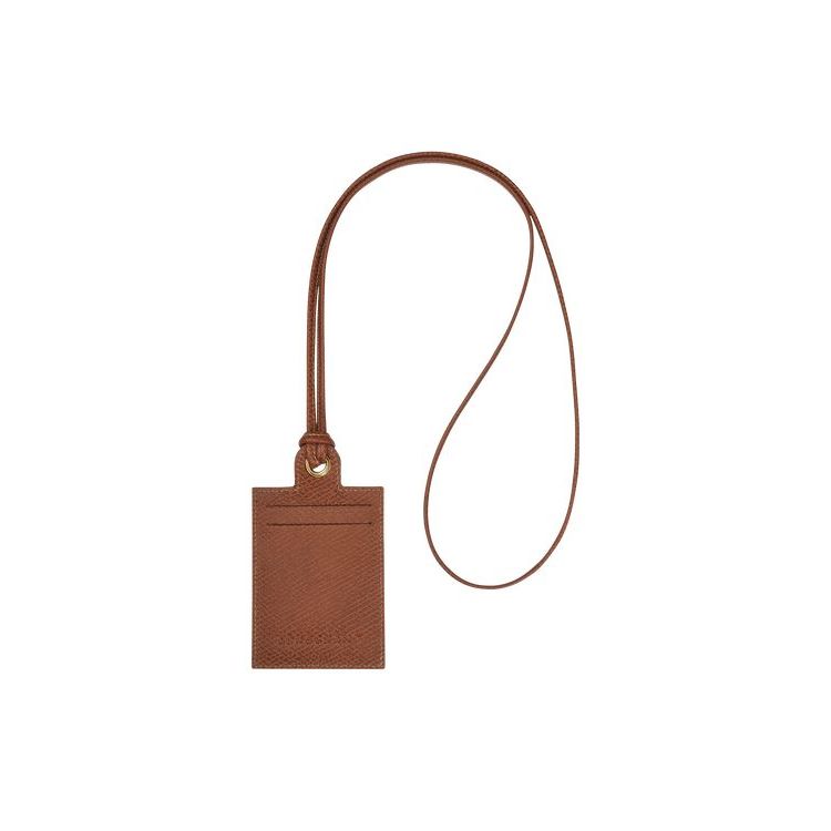 Longchamp Card With Necklace Leren Kaarthouder Bruin | 068714-UQF