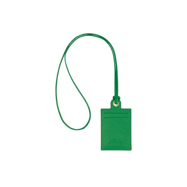 Longchamp Card With Necklace Leren Kaarthouder Groen | 183765-RNC