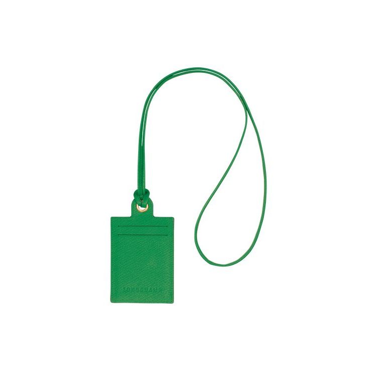 Longchamp Card With Necklace Leren Kaarthouder Groen | 183765-RNC