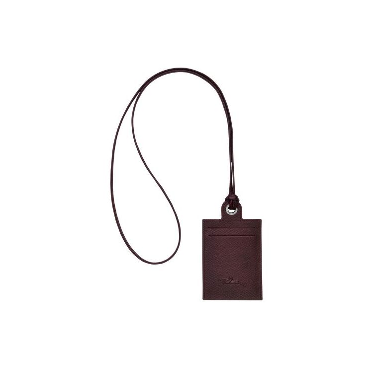 Longchamp Card With Necklace Leren Kaarthouder Bordeaux | 231865-VUG