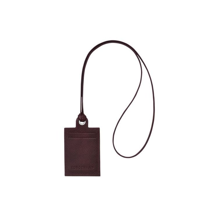 Longchamp Card With Necklace Leren Kaarthouder Bordeaux | 231865-VUG