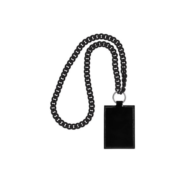 Longchamp Card With Necklace Leren Kaarthouder Zwart | 481562-AXT