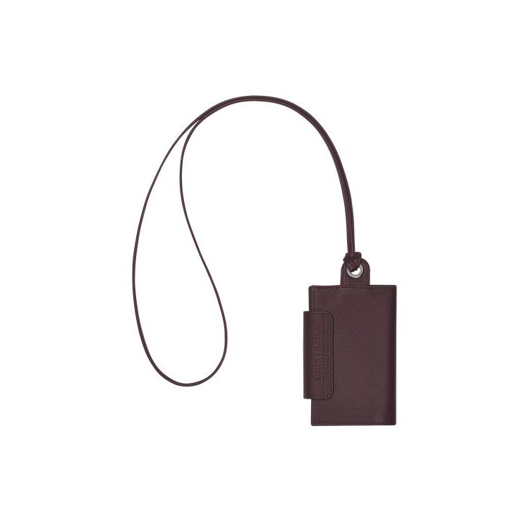 Longchamp Card With Necklace Leren Kaarthouder Bordeaux | 564280-JWO