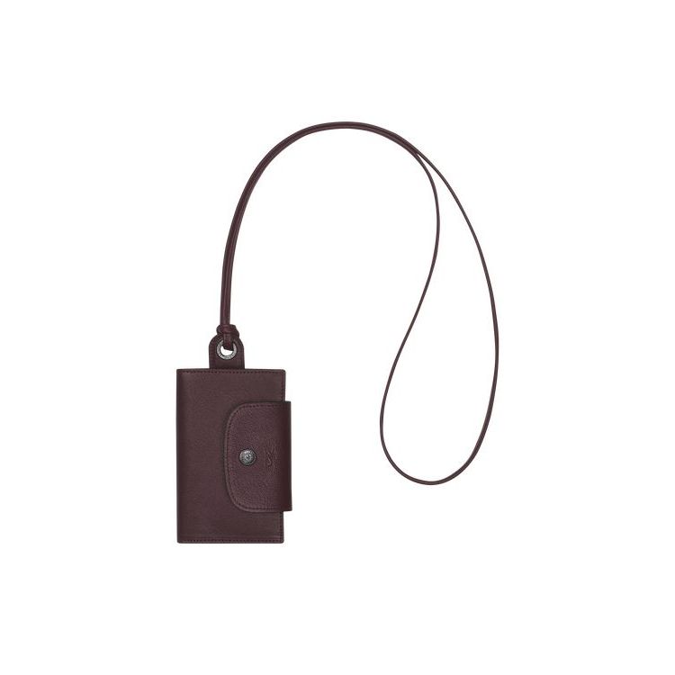 Longchamp Card With Necklace Leren Kaarthouder Bordeaux | 564280-JWO