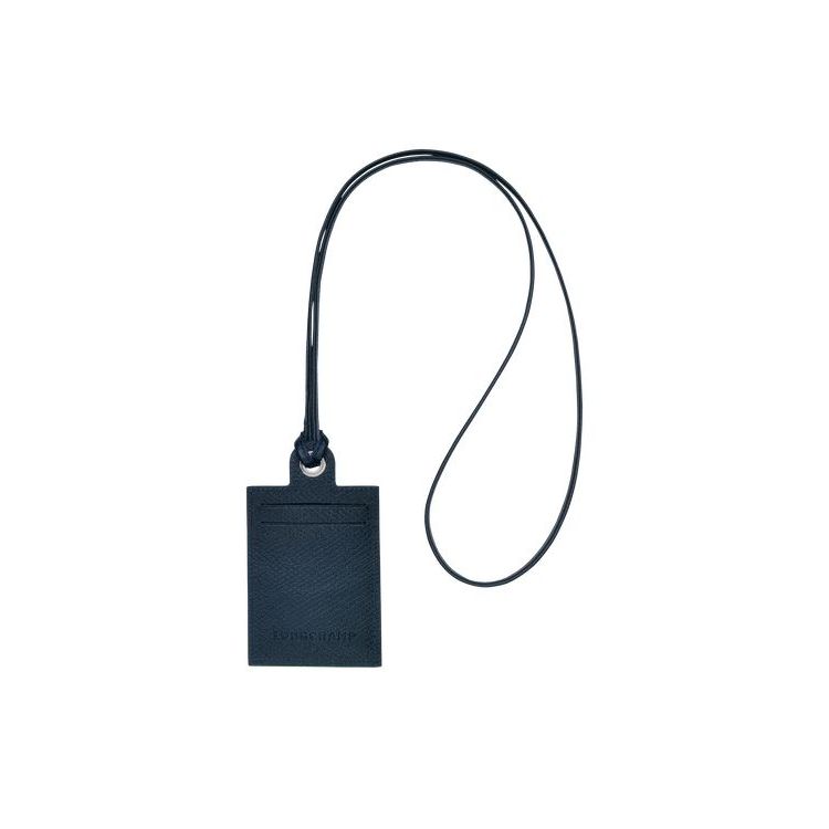 Longchamp Card With Necklace Leren Kaarthouder Donkerblauw | 601849-LVA