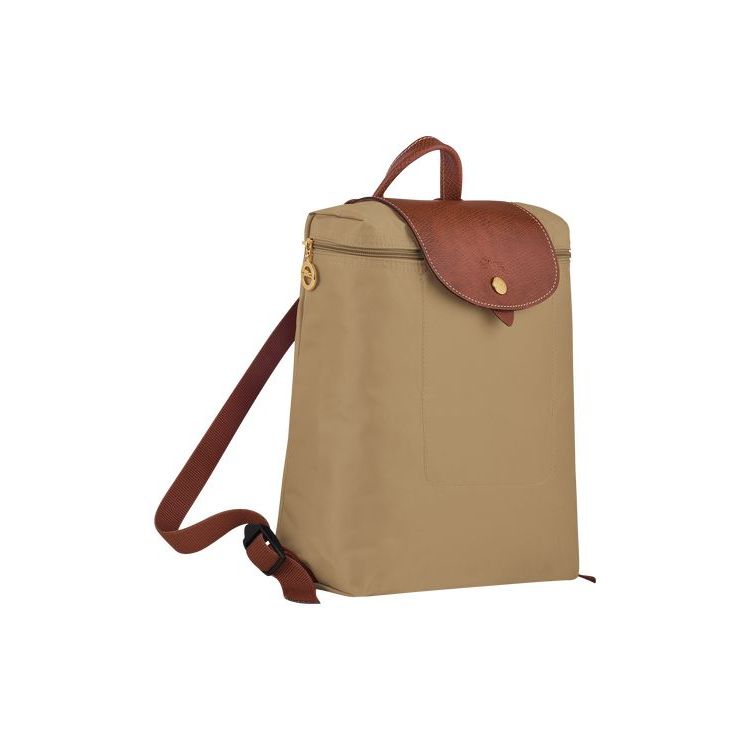 Longchamp Desert Recycled canvas Rugzak Khaki | 376095-OXL