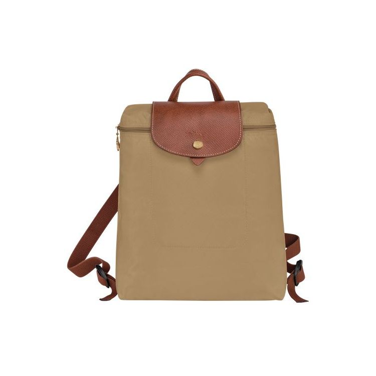 Longchamp Desert Recycled canvas Rugzak Khaki | 376095-OXL