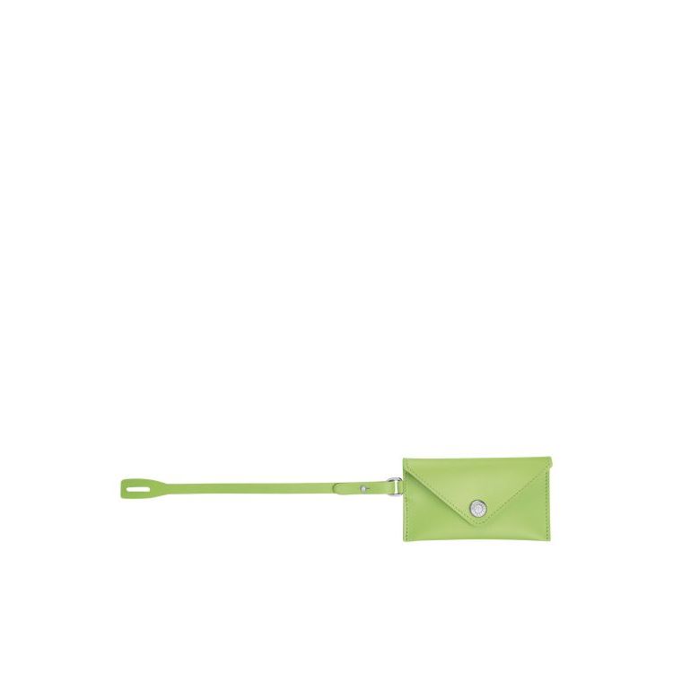 Longchamp Enveloppe Leren Sleutelhanger Groen Licht | 451723-PEH