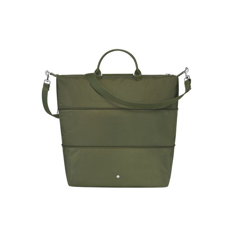 Longchamp Expandable Forest Recycled canvas Reistas Groen | 758320-ARP