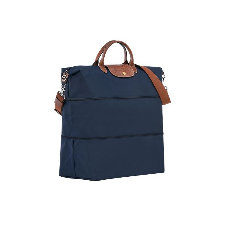 Longchamp Expandable Recycled canvas Reistas Donkerblauw | 378459-INC