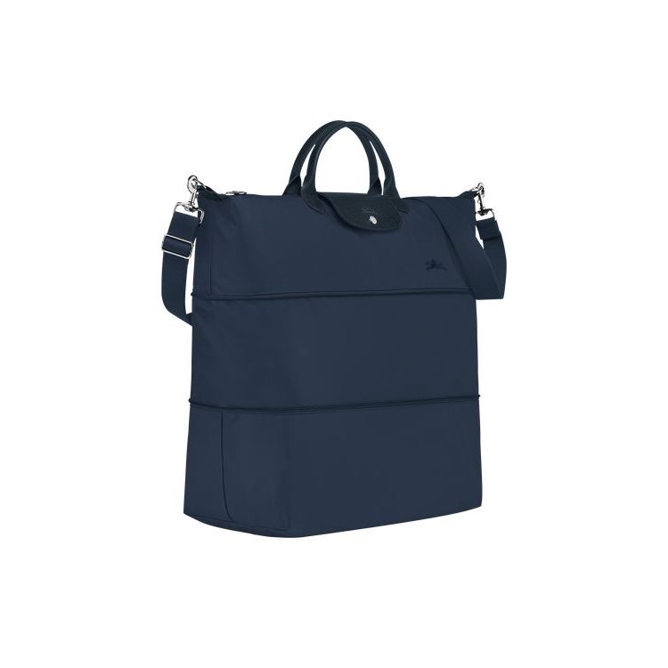 Longchamp Expandable Recycled canvas Reistas Donkerblauw | 629750-MWH