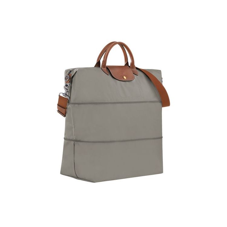 Longchamp Expandable Turtledove Recycled canvas Reistas Grijs | 570419-UQV