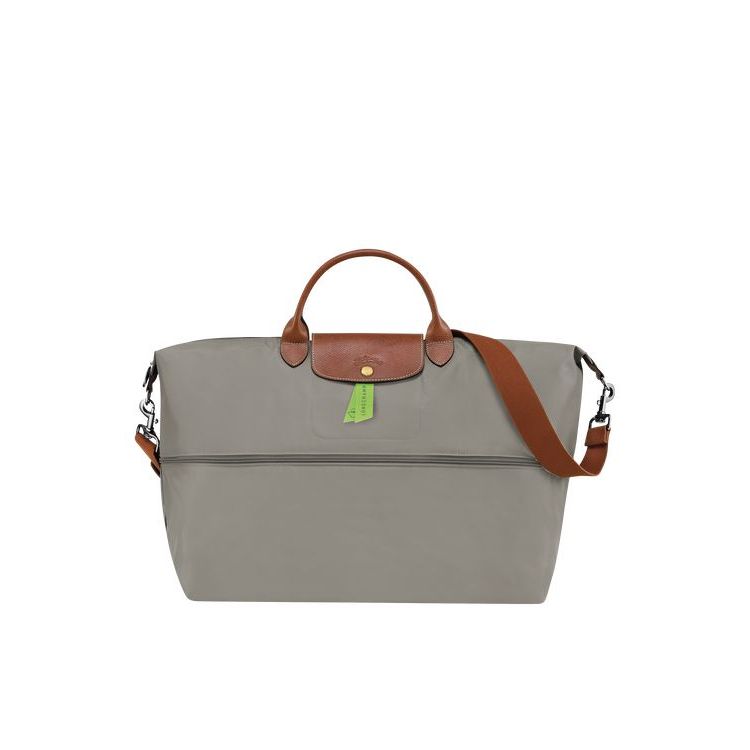 Longchamp Expandable Turtledove Recycled canvas Reistas Grijs | 570419-UQV