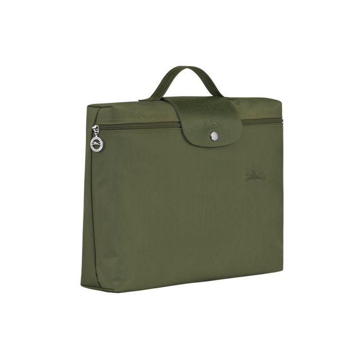 Longchamp Folder Forest Recycled canvas Aktetas Groen | 402931-XEN