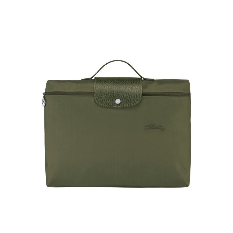 Longchamp Folder Forest Recycled canvas Aktetas Groen | 402931-XEN