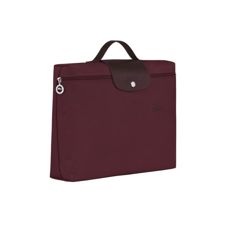 Longchamp Folder Recycled canvas Aktetas Bordeaux | 194732-FZV