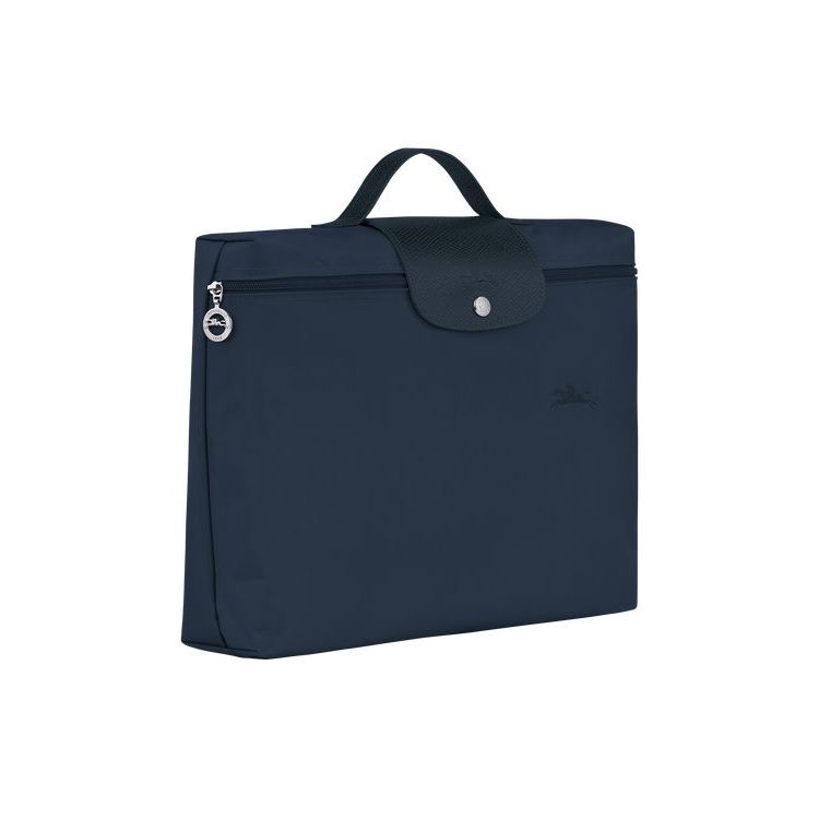 Longchamp Folder Recycled canvas Aktetas Donkerblauw | 495168-RXA