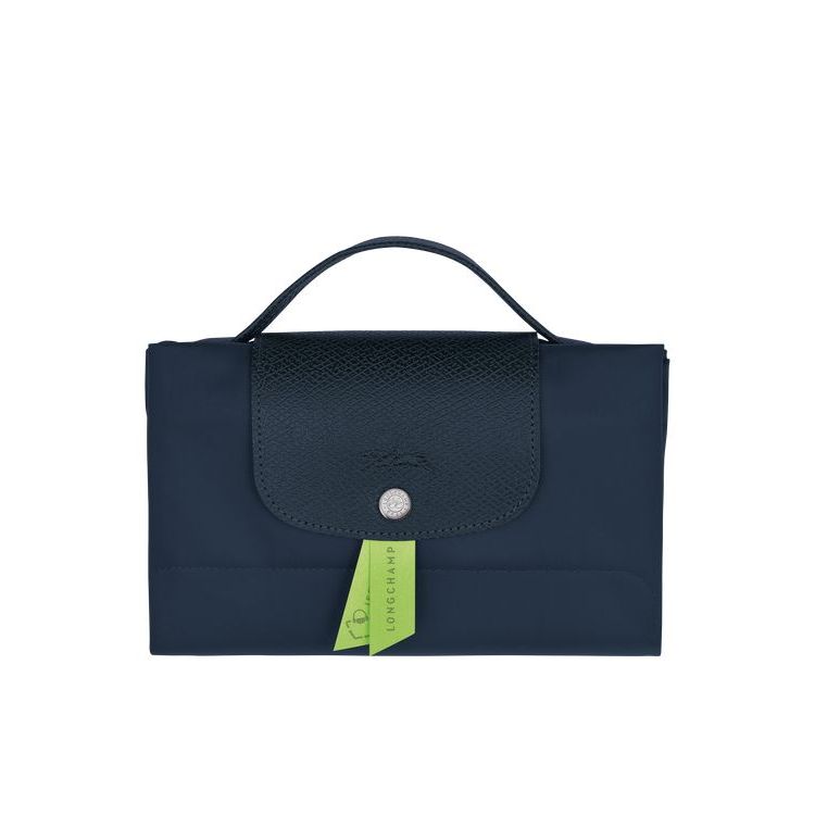 Longchamp Folder Recycled canvas Aktetas Donkerblauw | 495168-RXA