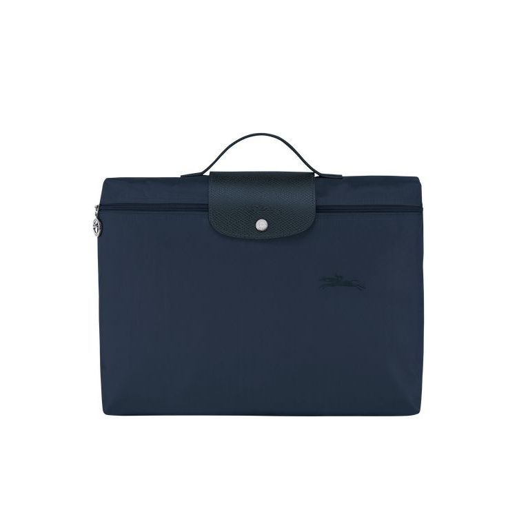 Longchamp Folder Recycled canvas Aktetas Donkerblauw | 495168-RXA