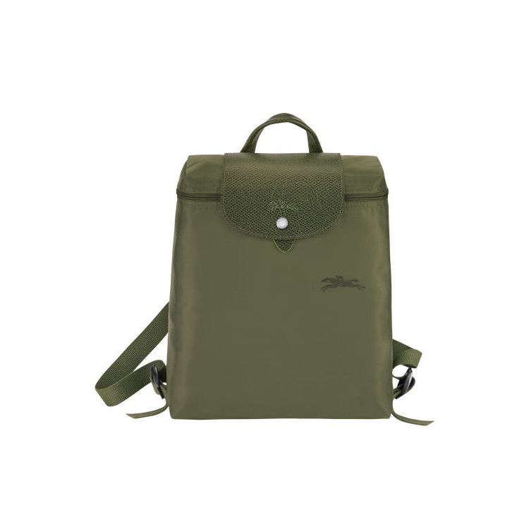 Longchamp Forest Recycled canvas Rugzak Groen | 867254-IYX