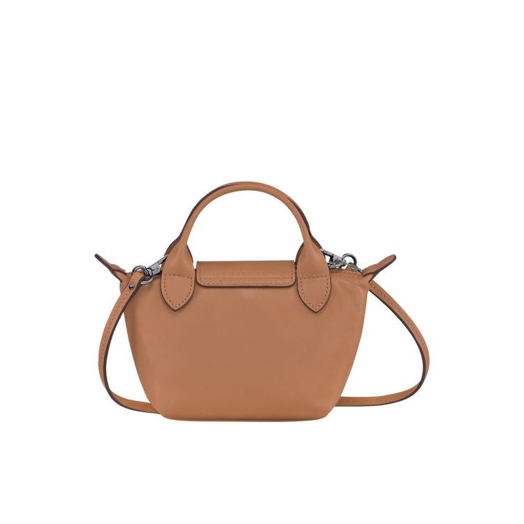 Longchamp Hazelnut Leren Crossbodytassen Beige | 621743-BFQ