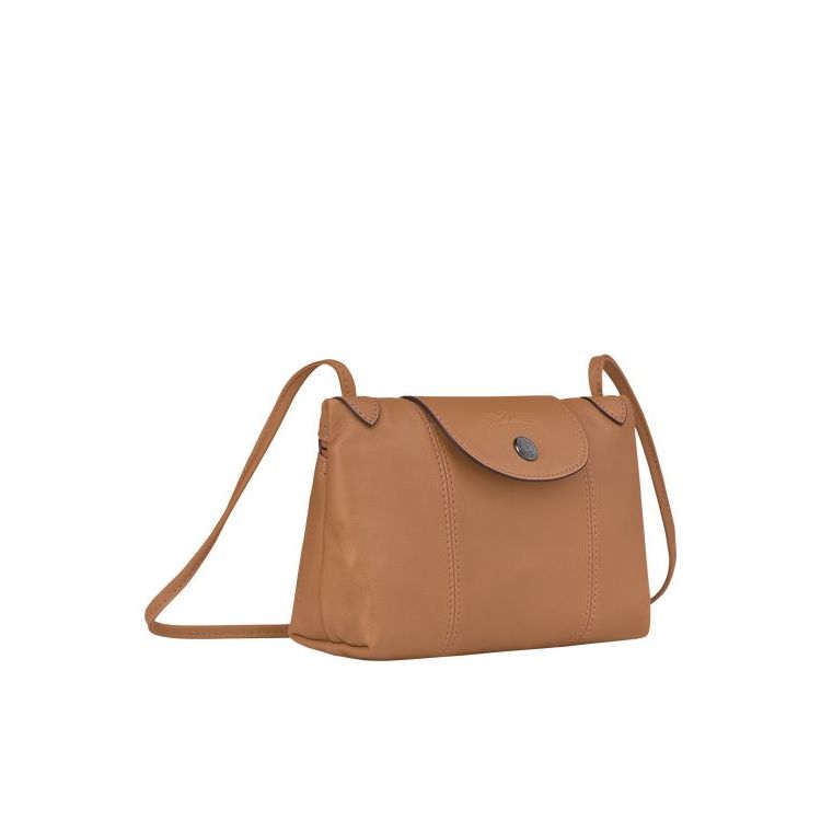 Longchamp Hazelnut Leren Crossbodytassen Beige | 985463-QCR