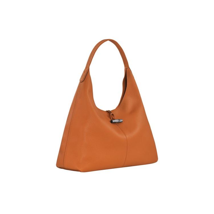 Longchamp Hobo Xl Saffron Leren Schoudertassen Oranje | 813790-ZJY