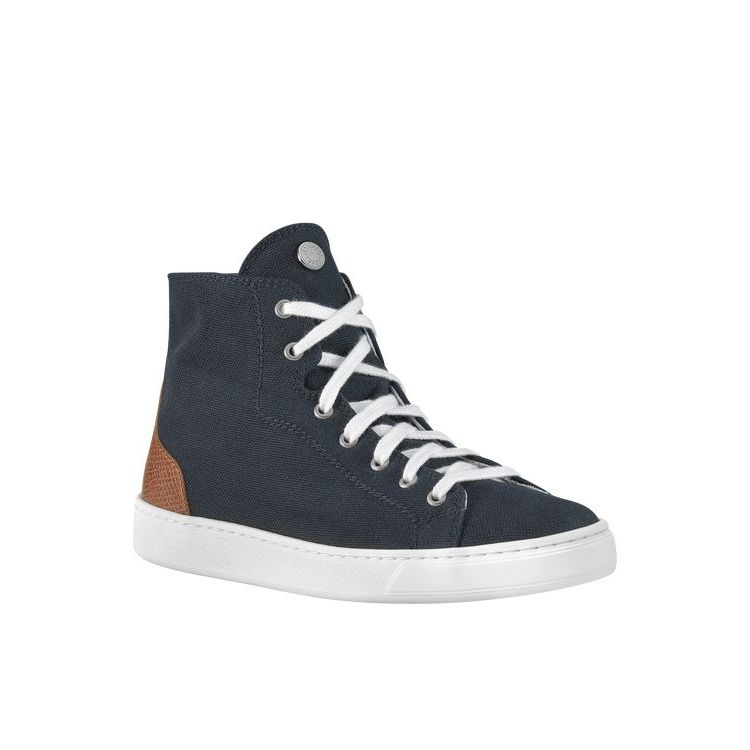 Longchamp Katoenen Sneakers Donkerblauw | 054798-IRP