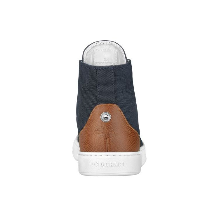 Longchamp Katoenen Sneakers Donkerblauw | 054798-IRP