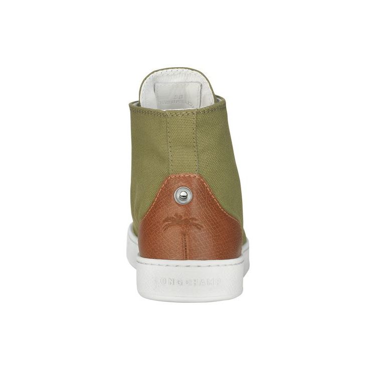 Longchamp Katoenen Sneakers Khaki | 809643-MXG