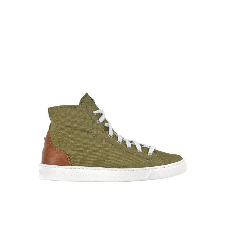 Longchamp Katoenen Sneakers Khaki | 809643-MXG