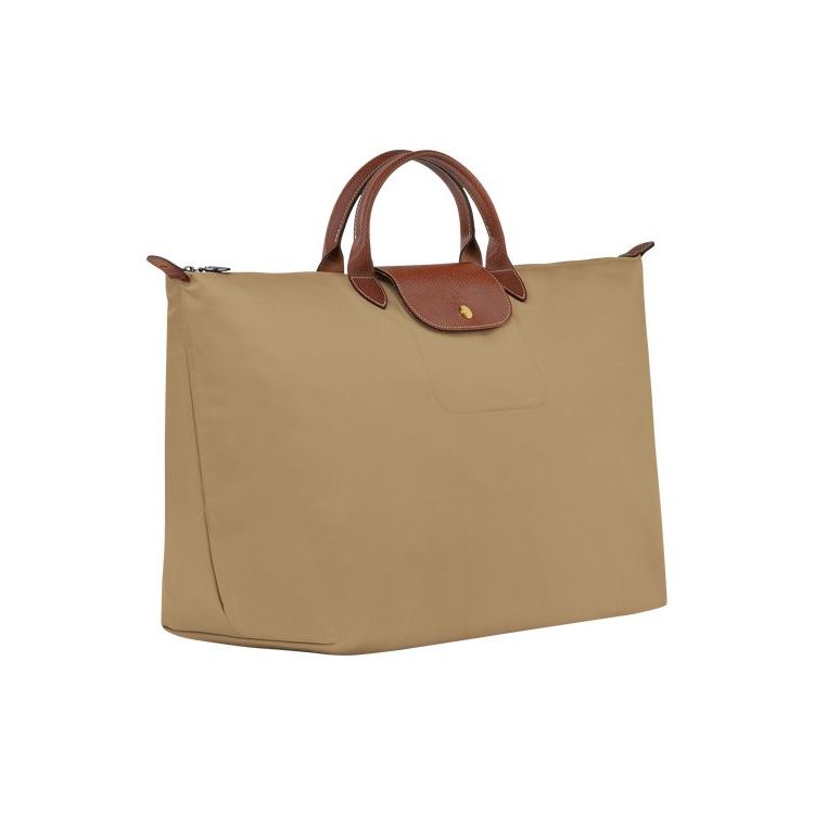 Longchamp L Desert Recycled canvas Reistas Khaki | 734162-JAB